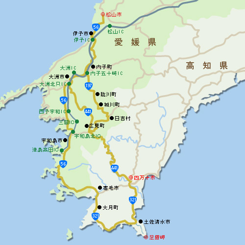 地図：松山市方面から